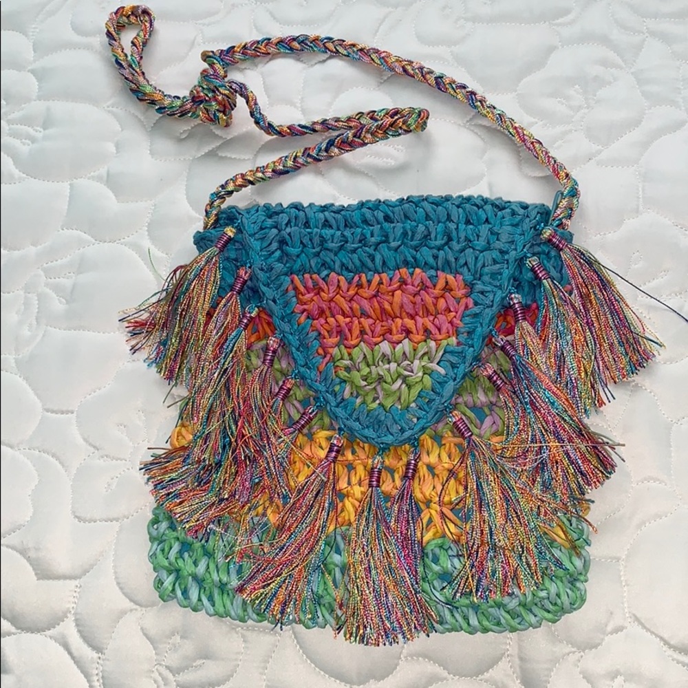 New never used straw purse